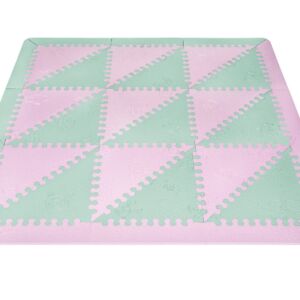 Alfombra Bebés Extra Acolchada Mint / Rosa