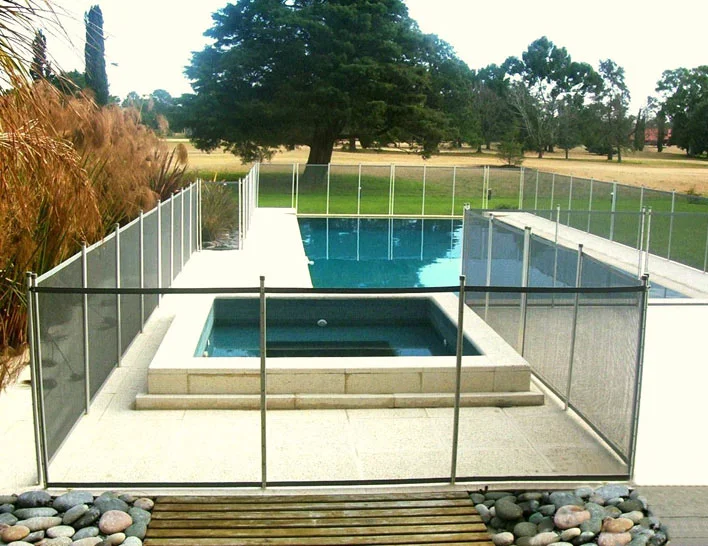 Valla de seguridad para piscinas enterradas, valla de seguridad desmontable  con mangas de postes, panel de valla de patio de la cubierta del jardín